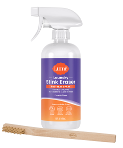 Lume Deodorant Laundry Stink Eraser | Pretreat Spray + Scrub Brush